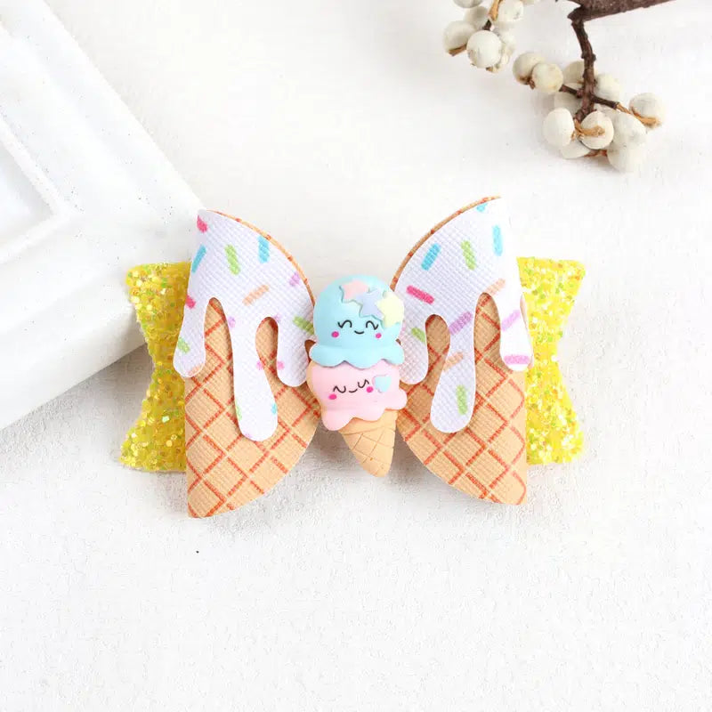 Glitter Ice Cream Hair Bow-Choose Your Color