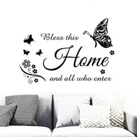 Bless This Home and All Who Enter Vinyl Wall Decal