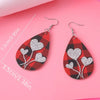 Plaid Leather Earrings with Hearts