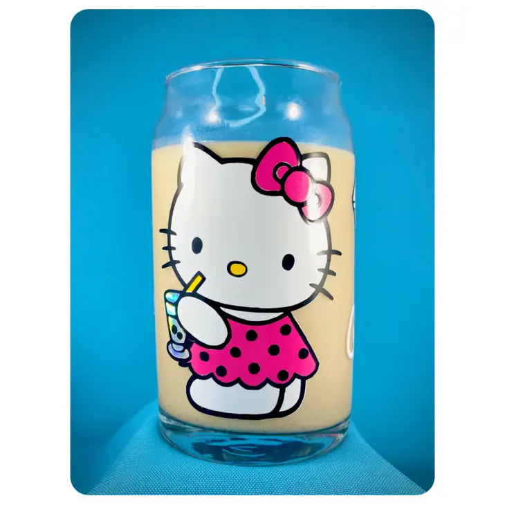 Kitty Boba Glass Cup / Iced Coffee / Milk Tea / Matcha