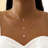 Triple Layer Gold Tone Necklace