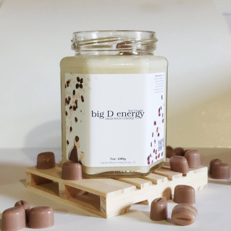 Big D energy DELICIOUS COFFEE Soy Candle 7oz Large Hex Jar