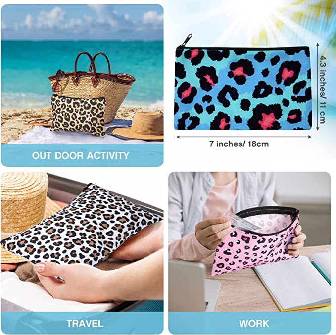 Animal Print Canvas Cosmetic Pouches-Choose Style