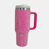 Rhinestone Stainless Steel Tumbler with Straw-Choose Color