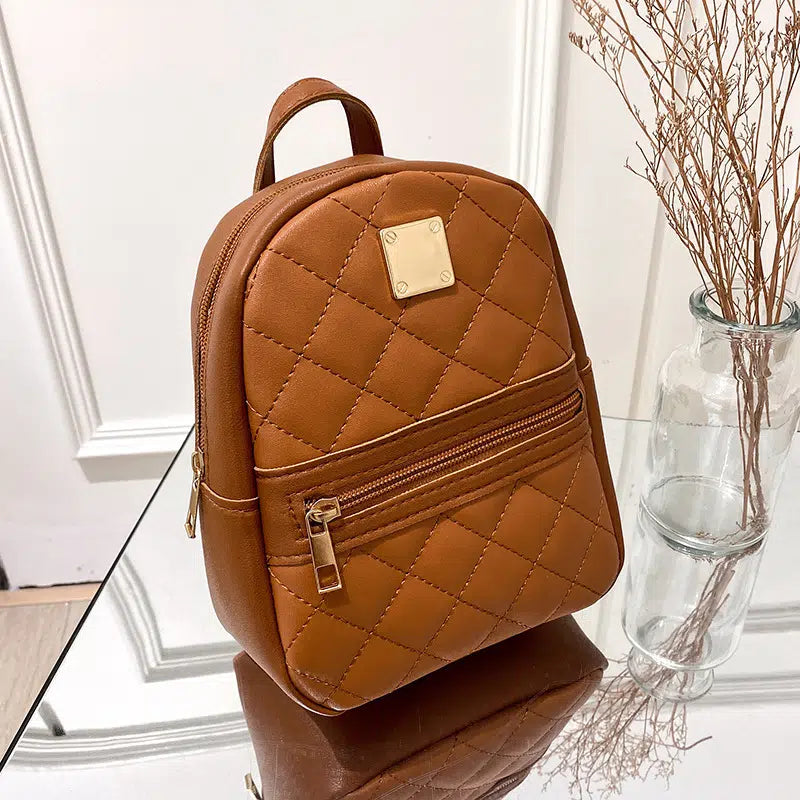 Quilted Faux Leather Mini Backpack Purse-Choose Your Color