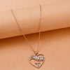 Rose Gold Heart and Cross Short Necklace
