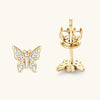 Moissanite 925 Sterling Silver Butterfly Stud Earrings