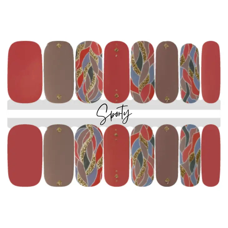Sporty Nails 100% Nail Polish Nail Strips-Multiple Styles Available