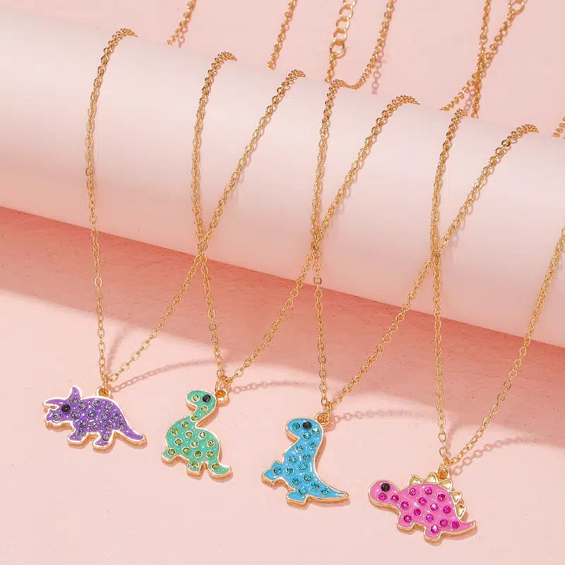 Short Cartoon Dinosaur Necklaces-Choose Your Color
