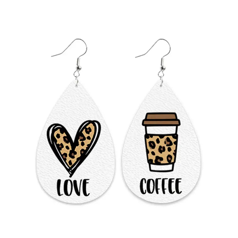 Leather Coffee Lovers Earrings