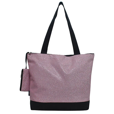 NGIL Pink Glitter Canvas Tote Bag