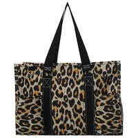 NGIL Brand Wild Leopard NGIL Zippered Caddy Organizer Tote Bag
