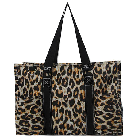 NGIL Brand Wild Leopard NGIL Zippered Caddy Organizer Tote Bag