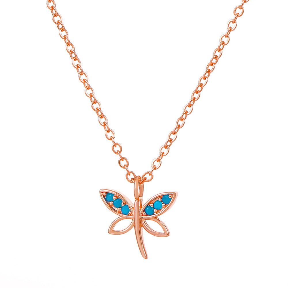 Dainty Dragonfly Short Necklace-Choose Color