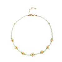 Flower Beaded Choker Necklace-Choose Your Color