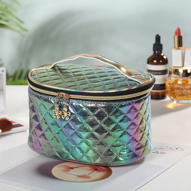Metallic Quilted Stand Up Zippered Makeup Pouch-Choose Your Color