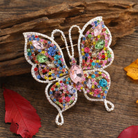 Butterfly Rhinestone Large Brooch Pins-Choose Color