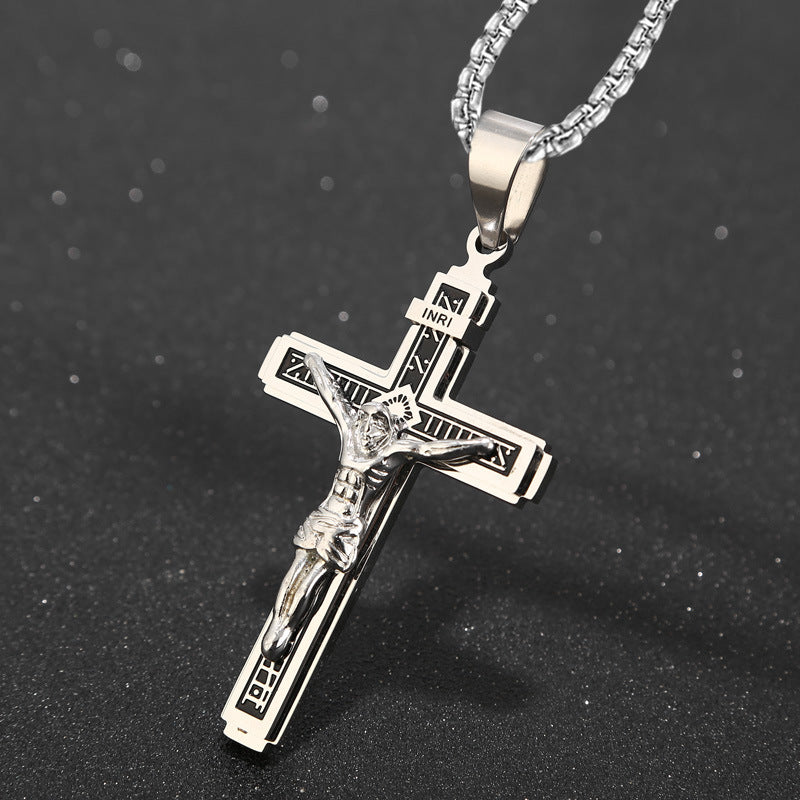 Crucifix Unisex Short Necklace
