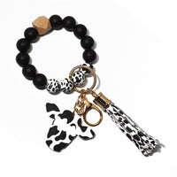Cow Print Stretchy Bracelet Keychains-Choose Color