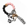 Cow Print Stretchy Bracelet Keychains-Choose Color