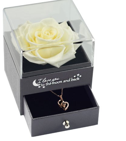 Forever Rose Jewelry Box with Necklace-Choose Rose Color