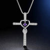 Heart Cross Short Necklaces-Choose the Rhinestone Color