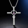 Heart Cross Short Necklaces-Choose the Rhinestone Color