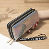 Metallic Zip Around Wallet with Wristlet Strap-Choose Color