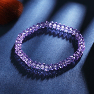 Single Strand Faceted Crystal Stretch Bracelet-Choose Color