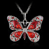 Short Rhinestone Butterfly Pendant Necklace-Choose Color