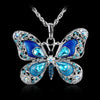 Short Rhinestone Butterfly Pendant Necklace-Choose Color