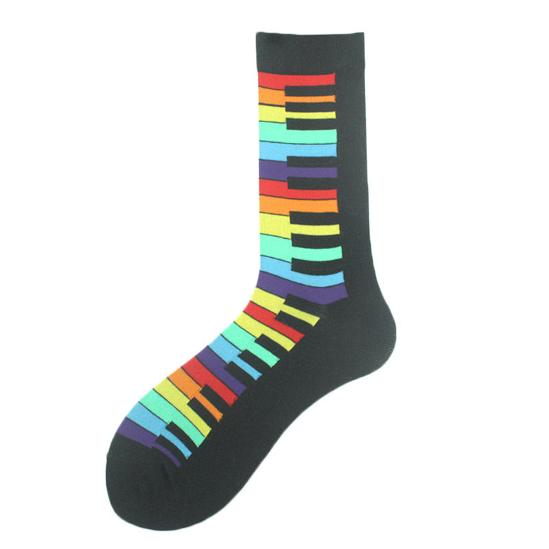 Fun Novelty Rainbow Piano Socks