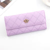 Faux Leather Quilted Crown Accent Wallets-Multiple Colors Available