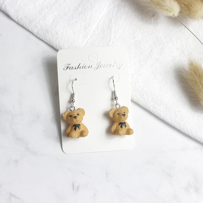 Sculpted Teddy Bear Earrings