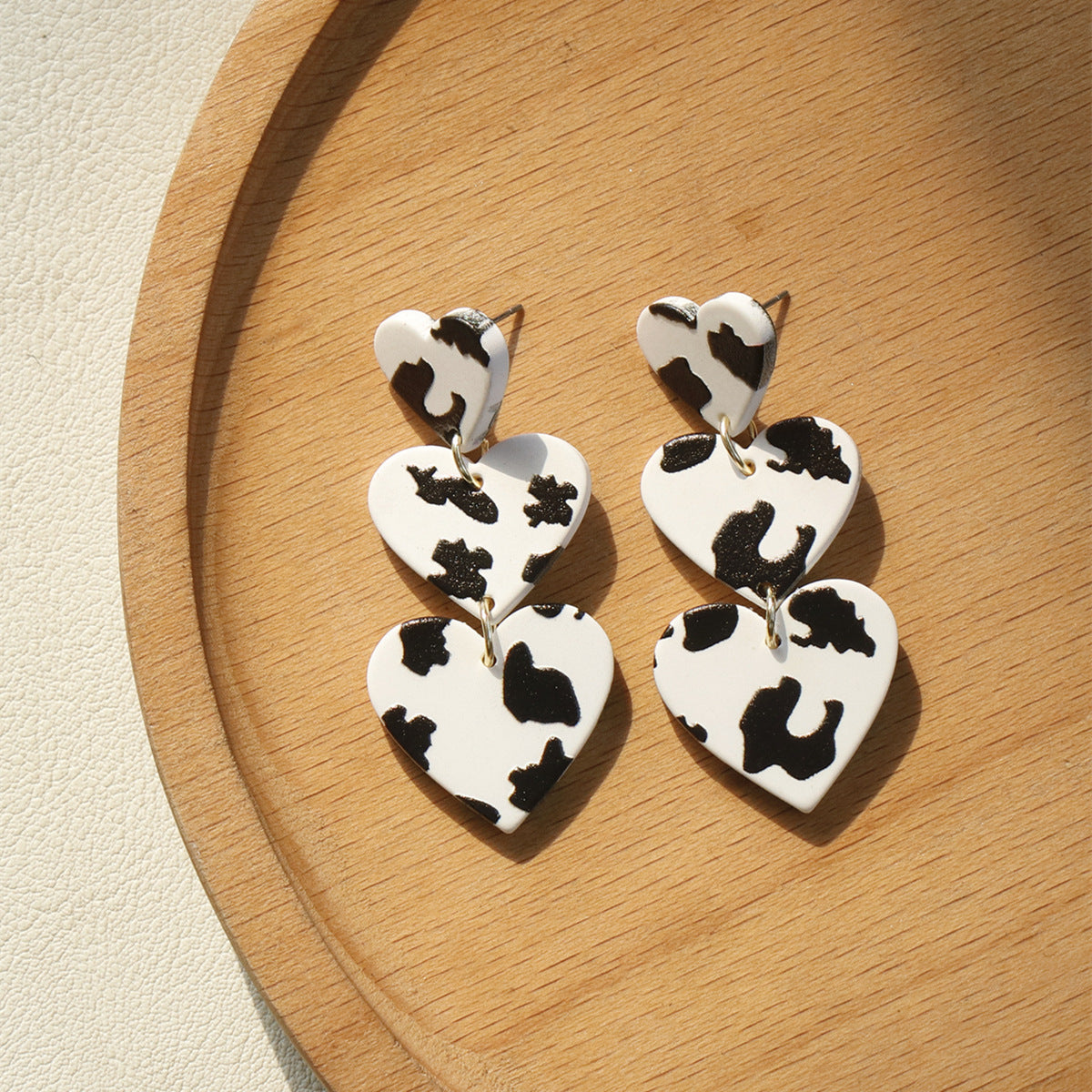 Acrylic Cow Print Earrings