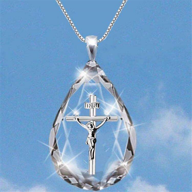 Crucifix Crystal Necklace