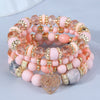Heart Tree Of Life Charm Stretchy Bracelet Stack-Choose Color