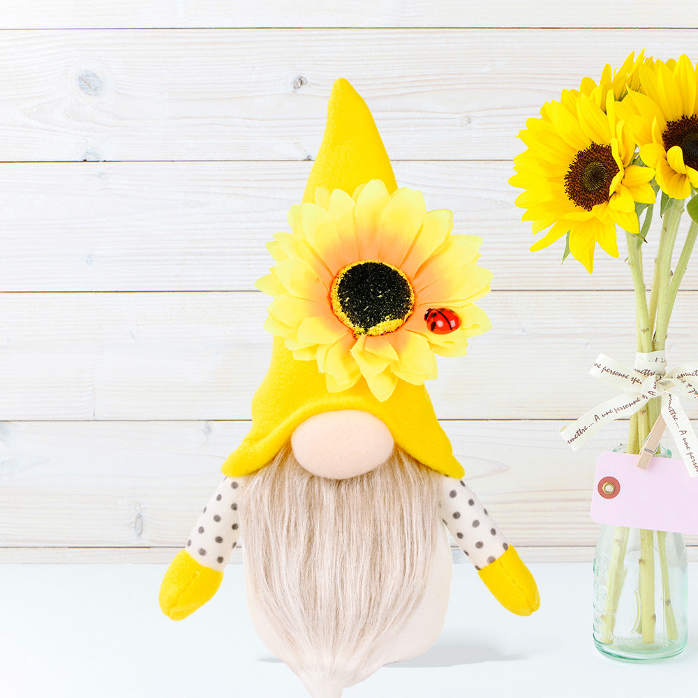 Sitting Sunflower Gnome Doll-Choose Color