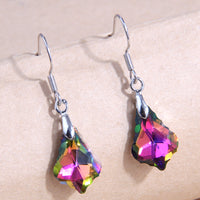 Small Colorful Rhinestone Fishhook Earrings-Choose Color
