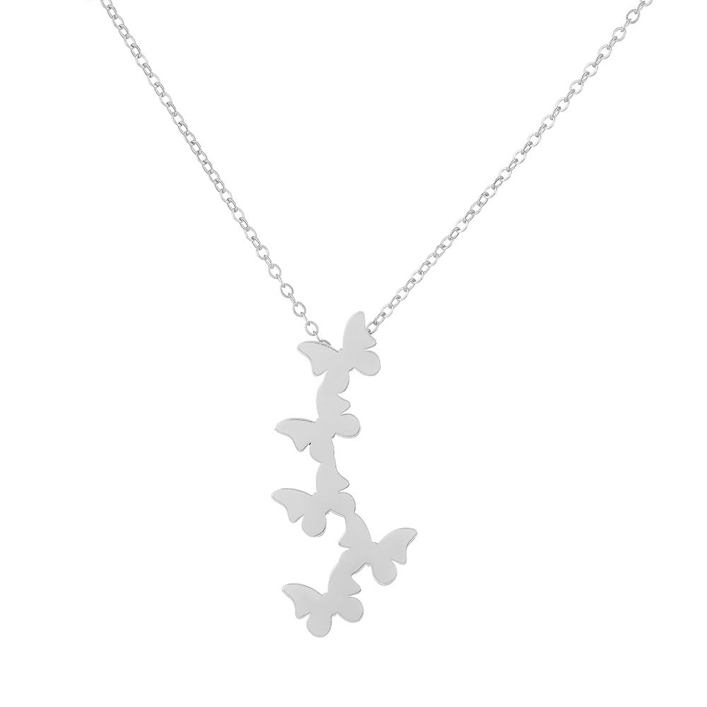 Stainless Steel Butterfly Short Necklace