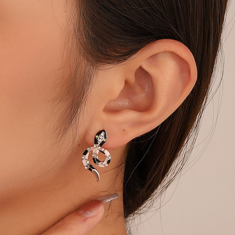 Rose Gold Snake Stud Earrings