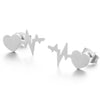 Stainless Steel Heartbeat Studs-Choose Color