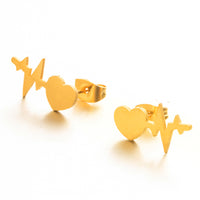 Stainless Steel Heartbeat Studs-Choose Color