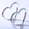 Blingy Heart Hoop Earrings-Choose Rhinestone Color