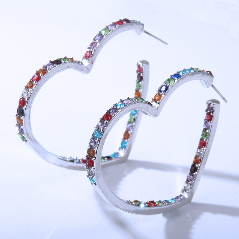 Rhinestone Hoops Earrings LV ( More Colors) – Bling Fashion