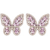Butterfly Rhinestone Post Earrings-Choose Color