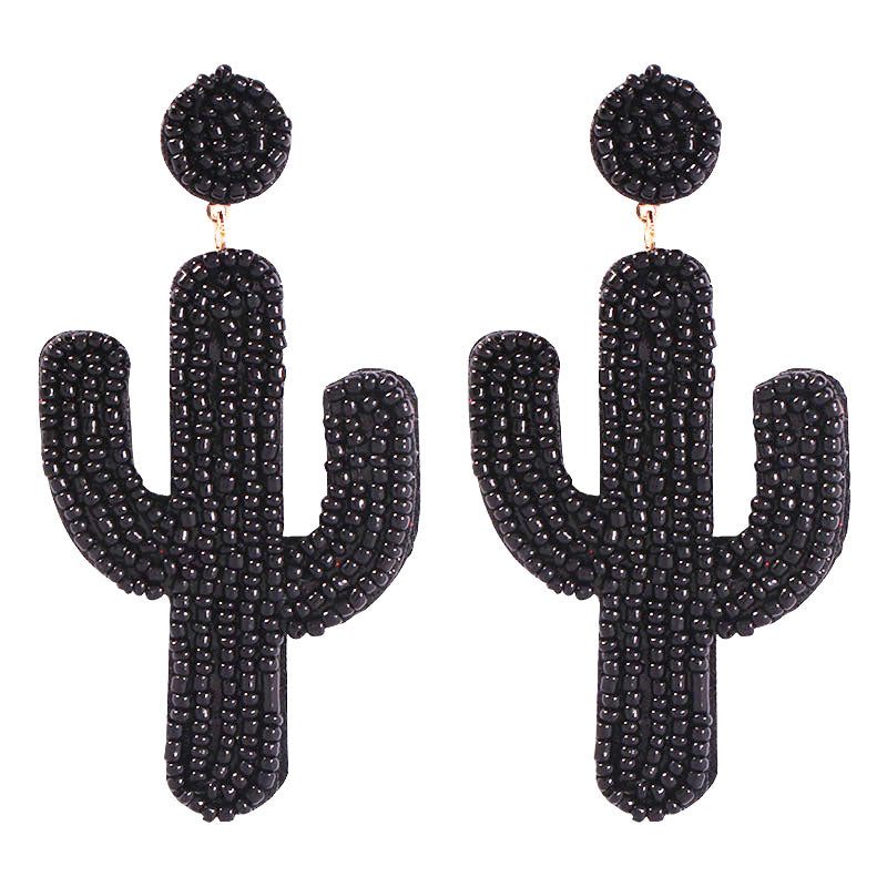 Beaded Cactus Earrings-Choose Your Color