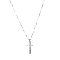 Rhinestone Inlay Cross Necklace
