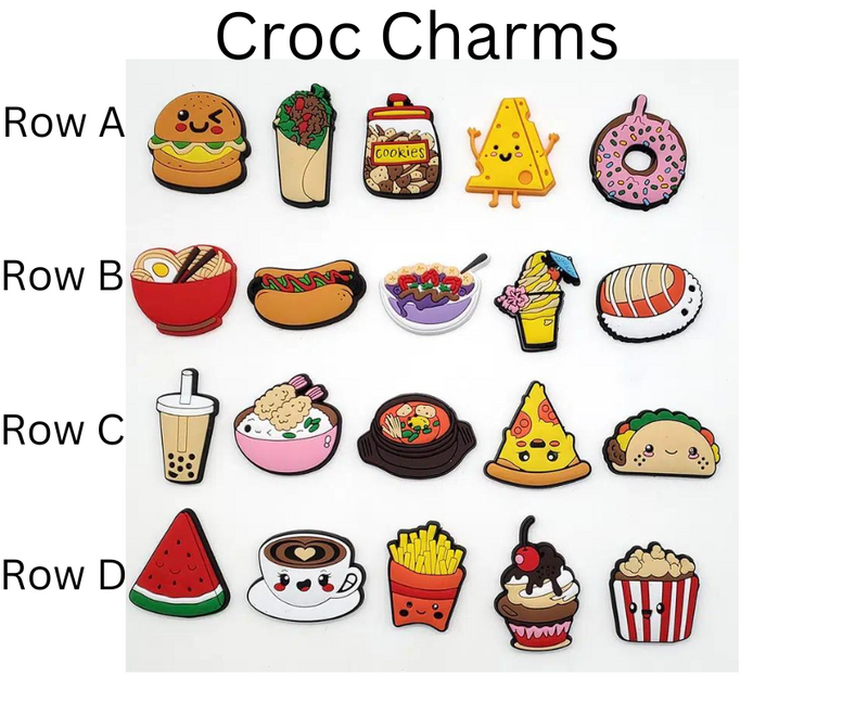 Food Themed Croc Charms-Choose your row of 5 charms