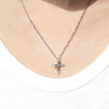 Small Cross Necklace with CZ Accents